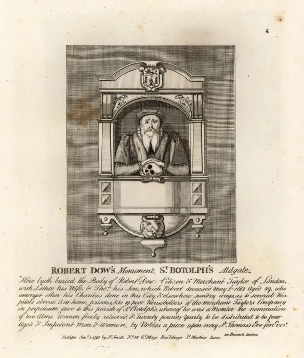 Framed Print : Monument to Robert Dow in St. Botolph s, Adgate Framed Print : Monument to Robert Dow in St. Botolph s, Adgate