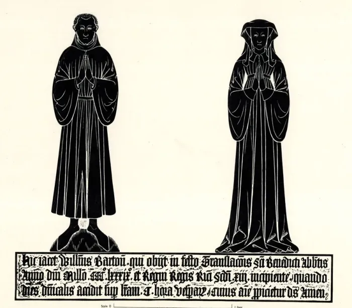 Framed Print : Monumental brass rubbing, William Barton and wife Framed Print : Monumental brass rubbing, William Barton and wife