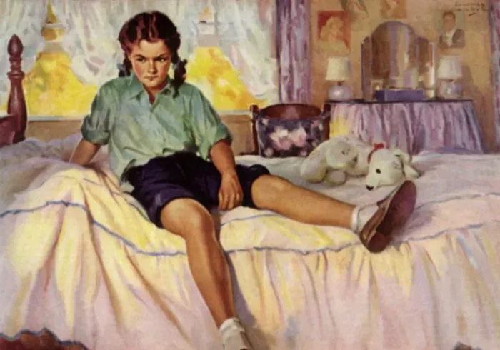 Framed Print : Moody Young Teen Date: 1944