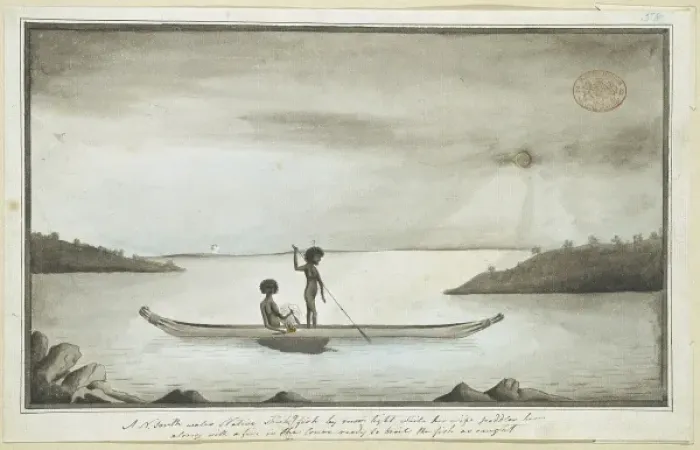 Framed Print : Moon-lit fishing scene Framed Print : Moon-lit fishing scene