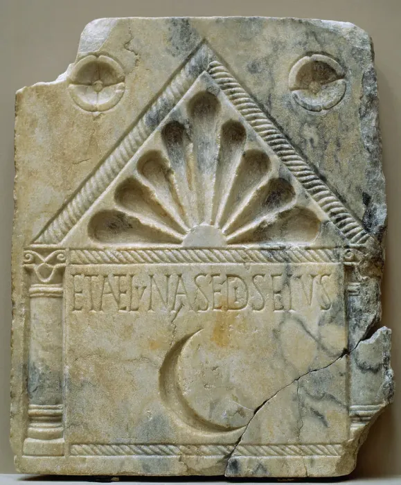 Framed Print : Moon Plate. 4th century AD. Marble plaque Framed Print : Moon Plate. 4th century AD. Marble plaque