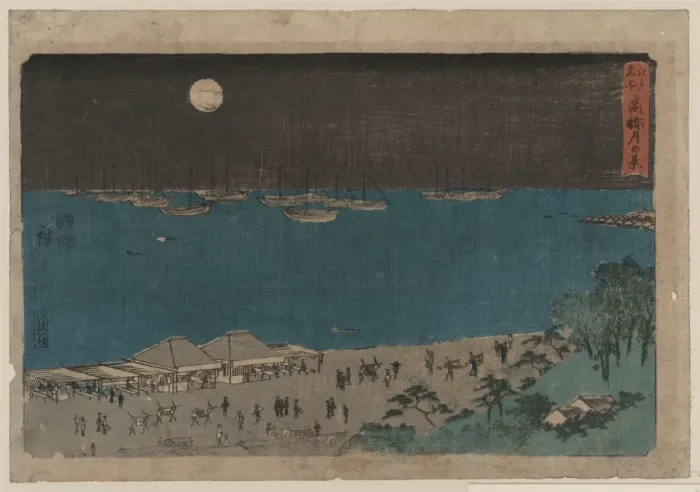 Framed Print : Moon scene at Takanawa Framed Print : Moon scene at Takanawa
