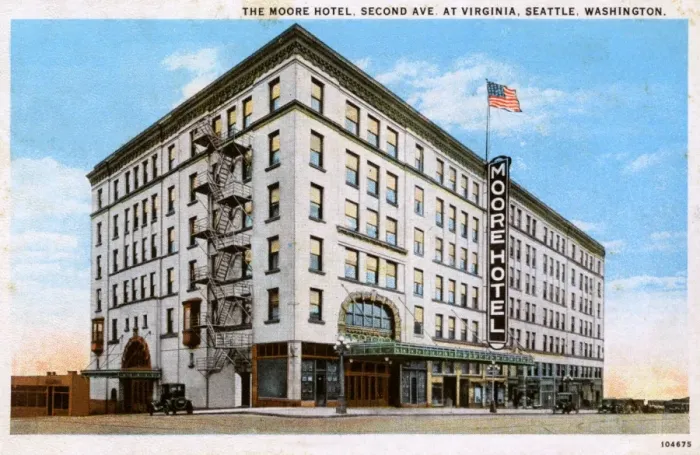 Framed Print : The Moore Hotel, 2nd Avenue at Virginia, Seattle, USA Framed Print : The Moore Hotel, 2nd Avenue at Virginia, Seattle, USA