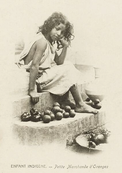 Moorish girl selling oranges - Algeria