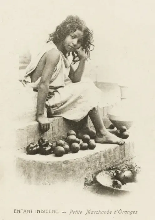 Framed Print : Moorish girl selling oranges - Algeria Framed Print : Moorish girl selling oranges - Algeria