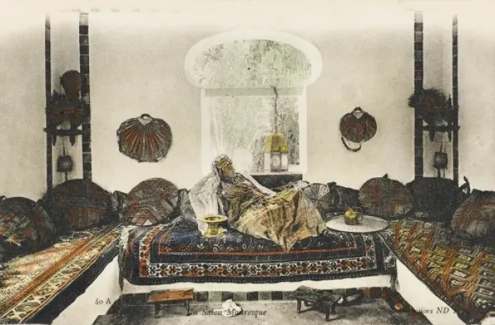 Framed Print : Moorish Woman reclining in her sitting room Framed Print : Moorish Woman reclining in her sitting room