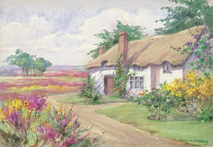 Framed Print : A Moorland Cottage - Gardens Framed Print : A Moorland Cottage - Gardens