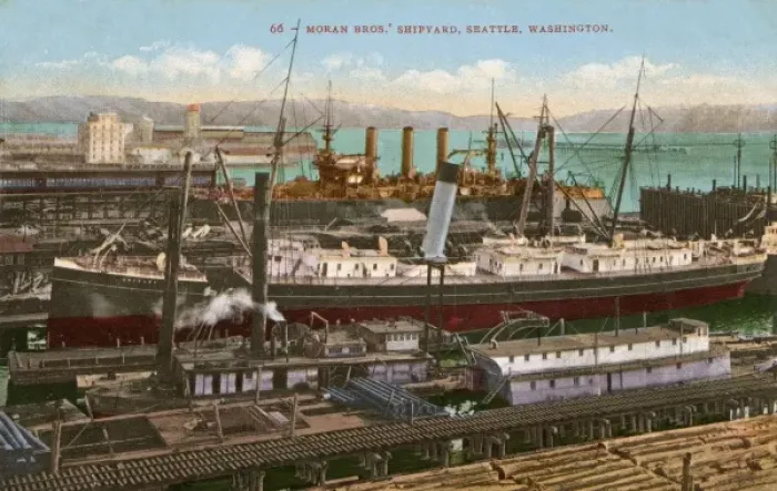 Framed Print : Moran Brothers Shipyard at Seattle Framed Print : Moran Brothers Shipyard at Seattle