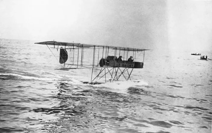 Framed Print : Morane-Soulnier Biplane Seaplane Taxiing in the Harbour ? Framed Print : Morane-Soulnier Biplane Seaplane Taxiing in the Harbour ?