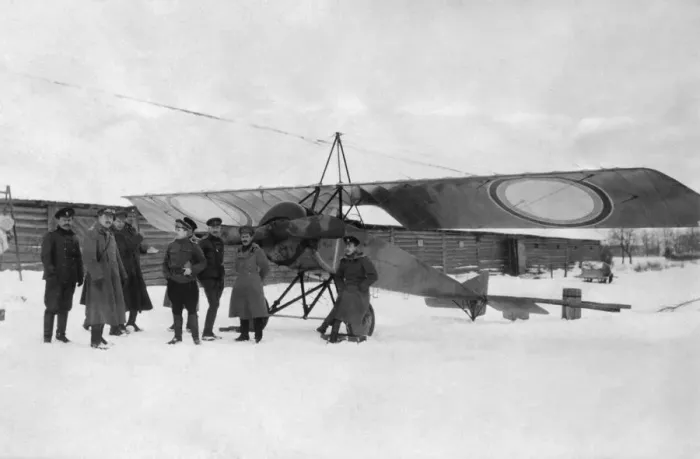 Framed Print : Morane-Soulnier Type L Parasol Parked on Snow at the Rus? Framed Print : Morane-Soulnier Type L Parasol Parked on Snow at the Rus?