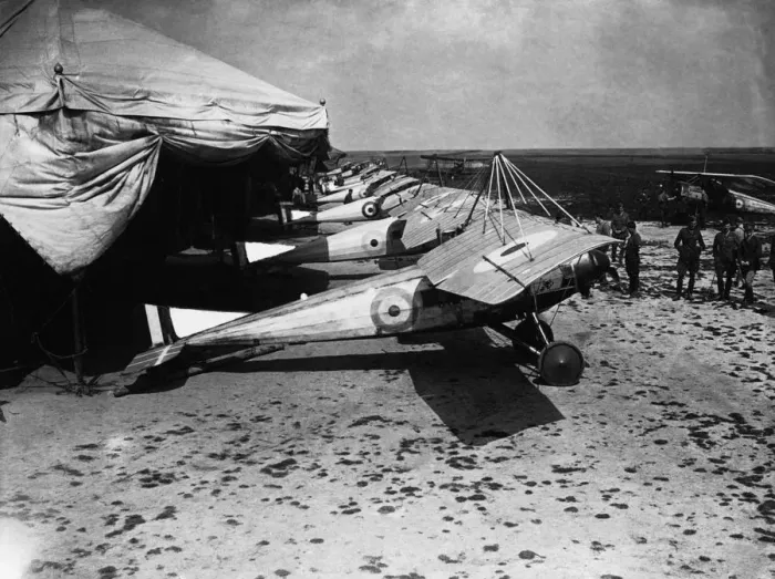 Framed Print : Morane-Soulnier Type La Parasols During WW1 Parked in a Row Framed Print : Morane-Soulnier Type La Parasols During WW1 Parked in a Row