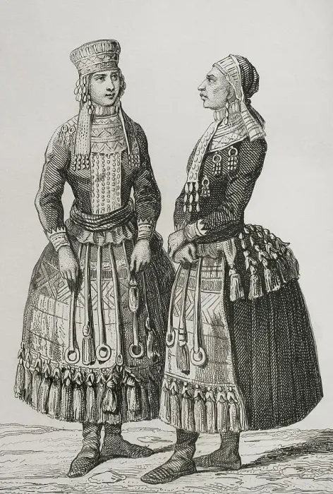 Framed Print : Mordvin women wearing traditional costumes Framed Print : Mordvin women wearing traditional costumes