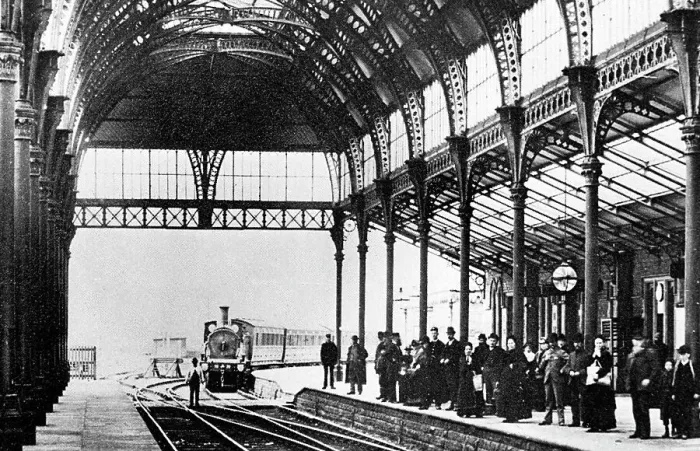 Framed Print : Morecambe Promenade Railway Station, Victorian period Framed Print : Morecambe Promenade Railway Station, Victorian period