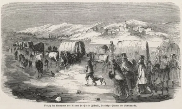 Framed Print : Mormons Leave Nauvoo Framed Print : Mormons Leave Nauvoo