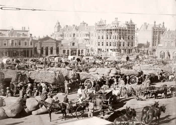 Framed Print : Morning market, Johannesburg, South Africa, c. 1900 Framed Print : Morning market, Johannesburg, South Africa, c. 1900