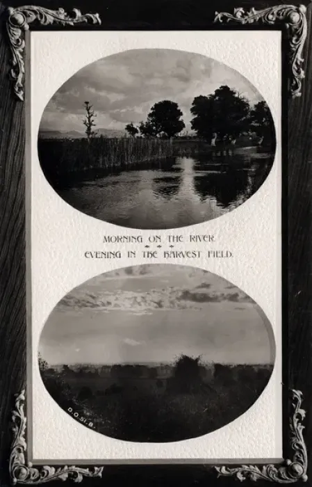 Framed Print : Morning of the River, Evening in the Harvest Field Framed Print : Morning of the River, Evening in the Harvest Field