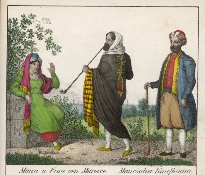 Framed Print : Moroccan Men and Woman Framed Print : Moroccan Men and Woman