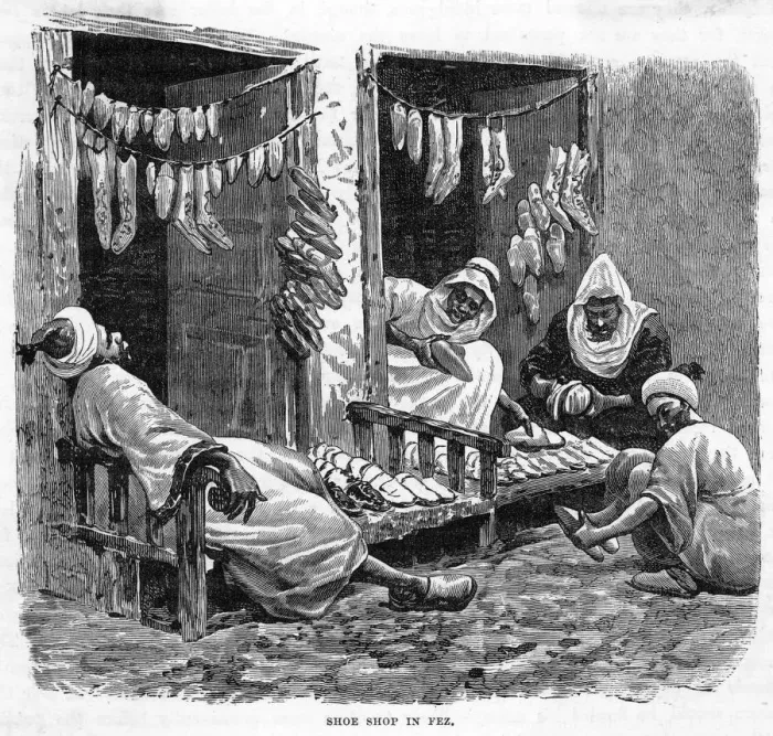 Framed Print : MOROCCAN SHOE SHOP C1870 Framed Print : MOROCCAN SHOE SHOP C1870