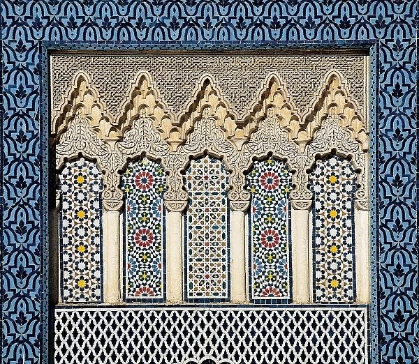 MOROCCO. Fes. Royal Palace. Decoration of the main door of the Royal Palace