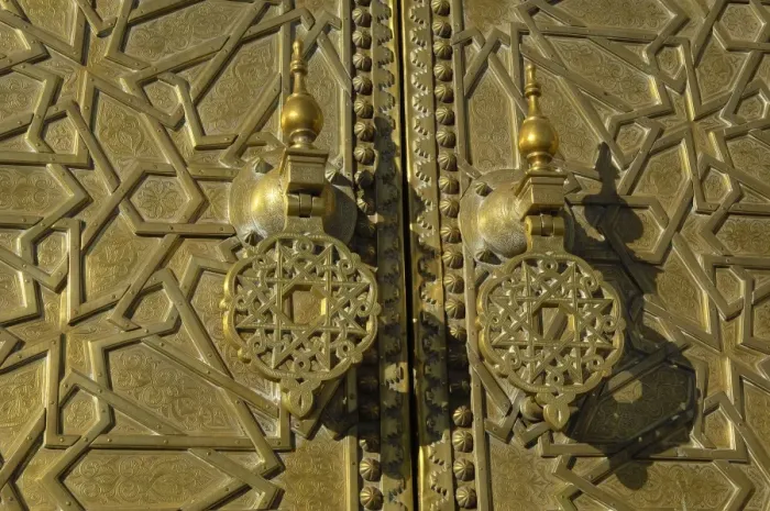 Framed Print : MOROCCO. Fes. Royal Palace. Doorknocker of Framed Print : MOROCCO. Fes. Royal Palace. Doorknocker of