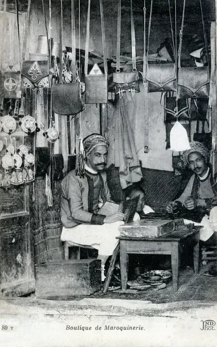 Framed Print : Morocco - a leather goods boutique / shop / stall Framed Print : Morocco - a leather goods boutique / shop / stall