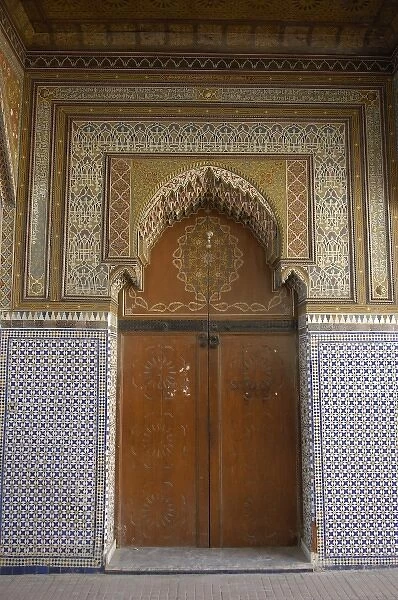 MOROCCO. Rabat. Gate of the mosque of the medina