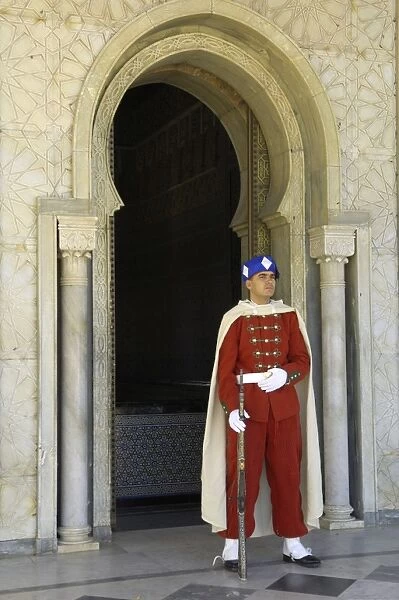 MOROCCO. Rabat. Royal Guard in front of the Mausoleum