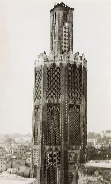 Morocco, Tangier, octagonal minaret on Kasbah Mosque