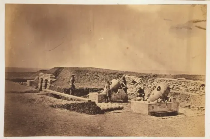 Framed Print : Mortar batteries in front of Picquet house Light Division Framed Print : Mortar batteries in front of Picquet house Light Division