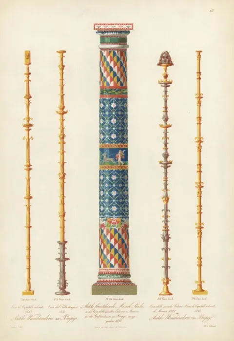 Framed Print : Mosaic column and murals from Pompeii Framed Print : Mosaic column and murals from Pompeii