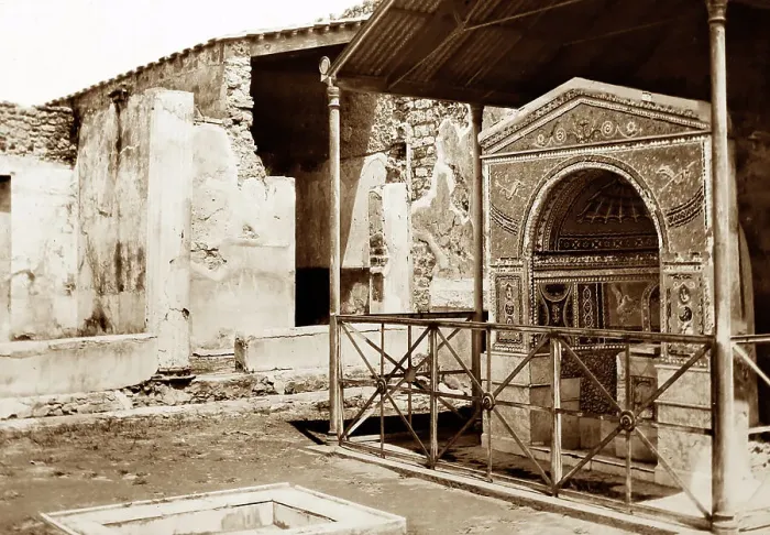 Framed Print : Mosaic Fountain, Pompeii, Italy, Victorian period Framed Print : Mosaic Fountain, Pompeii, Italy, Victorian period