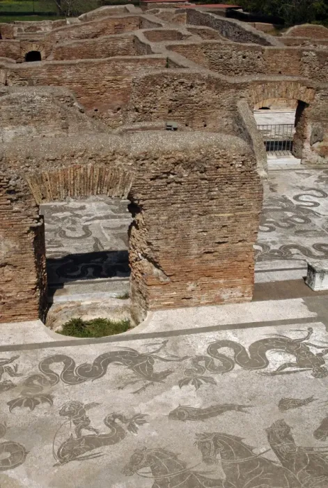 Framed Print : Mosaic of Neptunes Triumph at the Baths of Neptune. Ostia A Framed Print : Mosaic of Neptunes Triumph at the Baths of Neptune. Ostia A