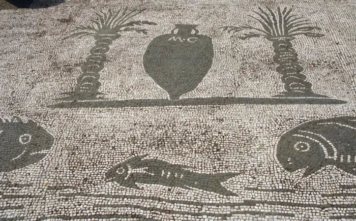 Framed Print : Mosaic of the Square of the Guilds or Corporations. Ostia An Framed Print : Mosaic of the Square of the Guilds or Corporations. Ostia An