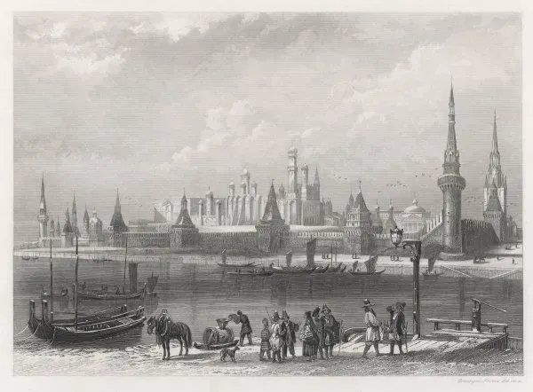 Early 19th Century Wintry View of the Kremlin Print. Art Prints
