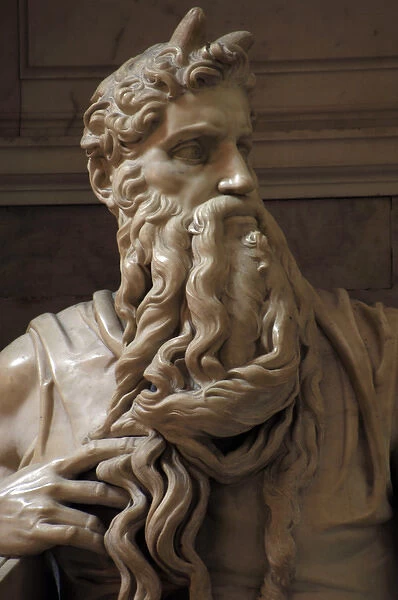Moses. 1513-1515. Statue by Michelangelo (1475-1564). Marble