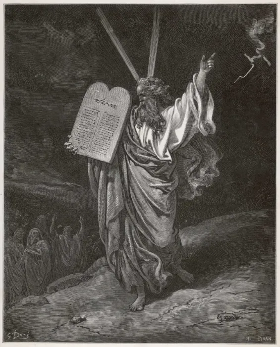 Framed Print : Moses & Commandments Framed Print : Moses & Commandments