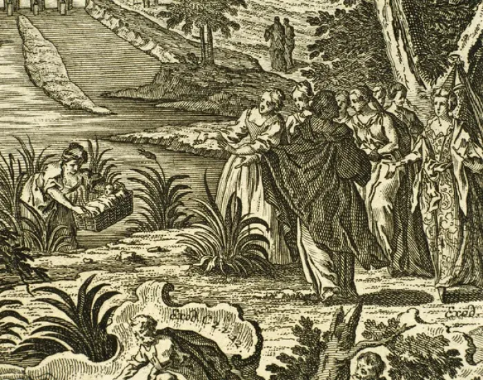 Framed Print : Moses rescued from the Nile. Engraving Framed Print : Moses rescued from the Nile. Engraving