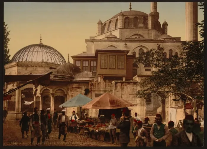 Framed Print : Mosque and street, Scutari, Constantinople, Turkey Framed Print : Mosque and street, Scutari, Constantinople, Turkey