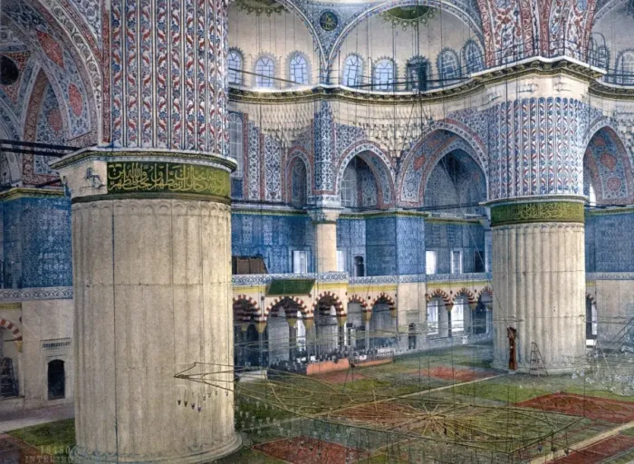 Framed Print : Mosque of Sultan Ahmet I, interior, Constantinople, Turkey Framed Print : Mosque of Sultan Ahmet I, interior, Constantinople, Turkey
