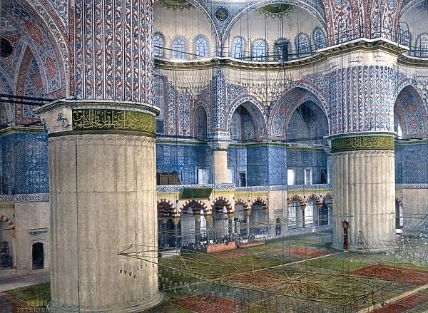 Mosque of Sultan Ahmet I, interior, Constantinople, Turkey