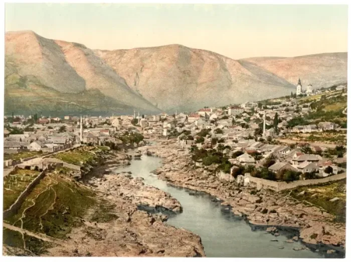 Framed Print : Mostar, general view, Herzegowina, Austro-Hungary Framed Print : Mostar, general view, Herzegowina, Austro-Hungary