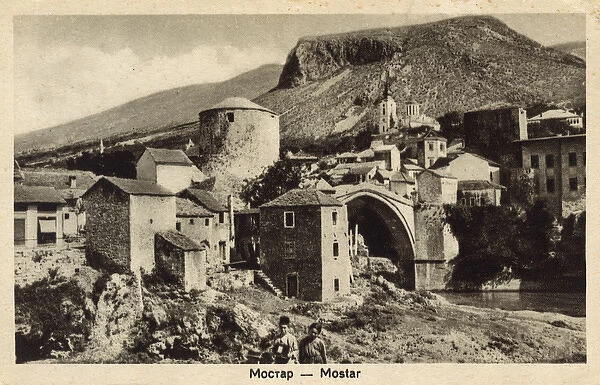 Mostar - Mostar Bridge (Stari Most) over the Neretva River