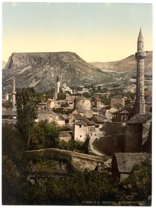 Framed Print : Mostar, Muhlen Bridge, Herzegowina, Austro-Hungary Framed Print : Mostar, Muhlen Bridge, Herzegowina, Austro-Hungary