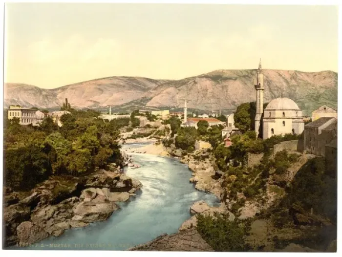 Framed Print : Mostar, the Narenta, Herzegowina, Austro-Hungary Framed Print : Mostar, the Narenta, Herzegowina, Austro-Hungary