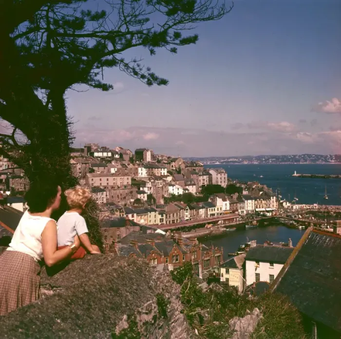 Framed Print : Mother and child at Brixham, Devon Framed Print : Mother and child at Brixham, Devon