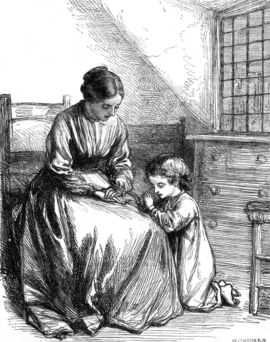 Framed Print : Mother & Child Pray Framed Print : Mother & Child Pray