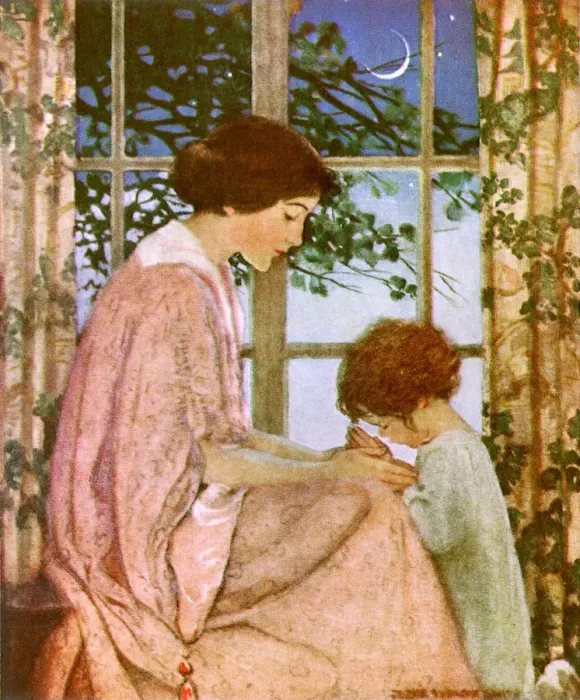Framed Print : Mother, Child in Prayer Date: 1923 Framed Print : Mother, Child in Prayer Date: 1923