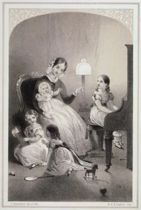 Framed Print : Mother & Children C1860 Framed Print : Mother & Children C1860