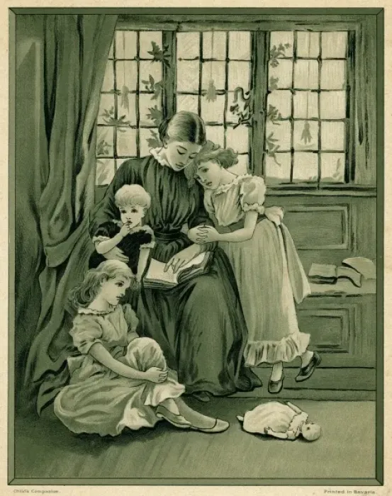 Framed Print : Mother & Children C1875 Framed Print : Mother & Children C1875
