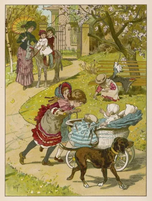 Framed Print : Mother and children in the park Framed Print : Mother and children in the park